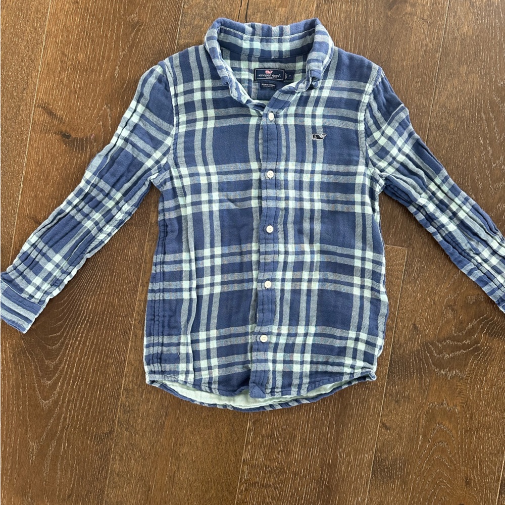 Vineyard Vines Plaid Shirt Boys Size 7 EUC